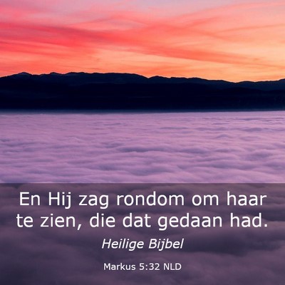 Picture 03 - Markus 5:32 NLD - En Hij zag rondom om haar te zien, die dat gedaan - Bible Verse Picture