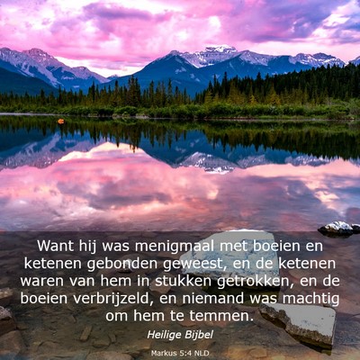 Picture 03 - Markus 5:4 NLD - Want hij was menigmaal met boeien en ketenen - Bible Verse Picture