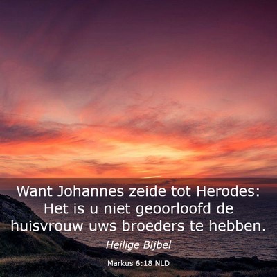 Picture 03 - Markus 6:18 NLD - Want Johannes zeide tot Herodes: Het is u niet - Bible Verse Picture