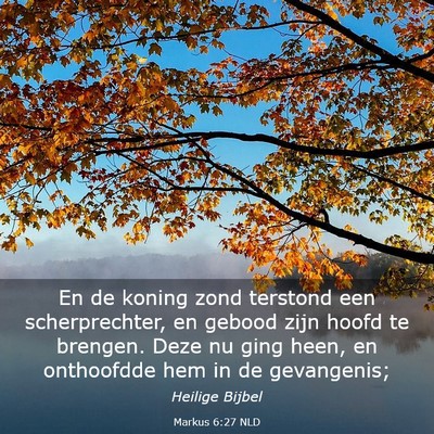 Picture 03 - Markus 6:27 NLD - En de koning zond terstond een scherprechter, en - Bible Verse Picture