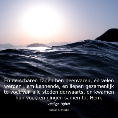 Picture 03 - Markus 6:33 NLD - En de scharen zagen hen heenvaren, en velen - Bible Verse Picture