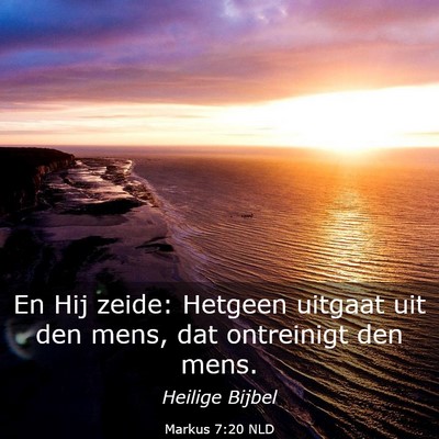Picture 03 - Markus 7:20 NLD - En Hij zeide: Hetgeen uitgaat uit den mens, dat - Bible Verse Picture