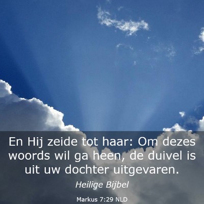 Picture 03 - Markus 7:29 NLD - En Hij zeide tot haar: Om dezes woords wil ga - Bible Verse Picture
