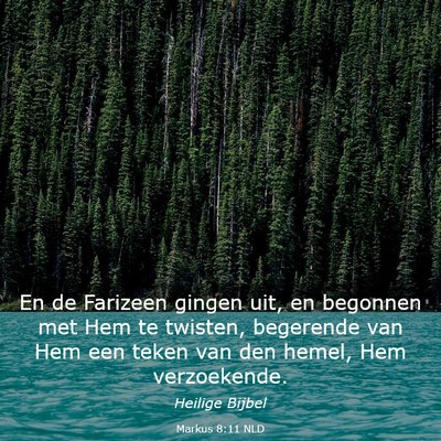 Picture 03 - Markus 8:11 NLD - En de Farizeen gingen uit, en begonnen met Hem te - Bible Verse Picture