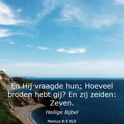 Picture 03 - Markus 8:5 NLD - En Hij vraagde hun: Hoeveel broden hebt gij? En - Bible Verse Picture