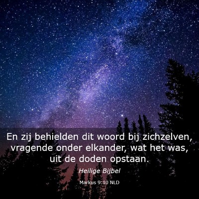 Picture 03 - Markus 9:10 NLD - En zij behielden dit woord bij zichzelven, - Bible Verse Picture