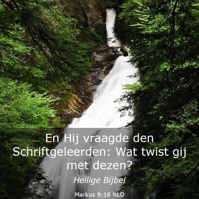 Picture 03 - Markus 9:16 NLD - En Hij vraagde den Schriftgeleerden: Wat twist - Bible Verse Picture