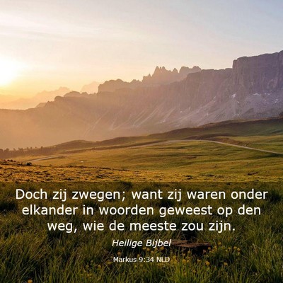 Picture 03 - Markus 9:34 NLD - Doch zij zwegen; want zij waren onder elkander in - Bible Verse Picture