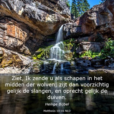 Picture 03 - Mattheüs 10:16 NLD - Ziet, Ik zende u als schapen in het midden der - Bible Verse Picture