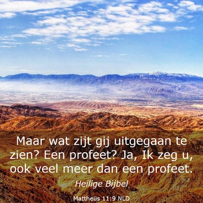 Picture 03 - Mattheüs 11:9 NLD - Maar wat zijt gij uitgegaan te zien? Een profeet? - Bible Verse Picture