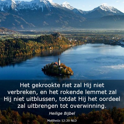 Picture 03 - Mattheüs 12:20 NLD - Het gekrookte riet zal Hij niet verbreken, en het - Bible Verse Picture