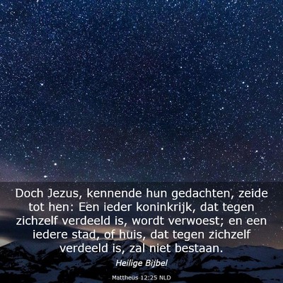 Picture 03 - Mattheüs 12:25 NLD - Doch Jezus, kennende hun gedachten, zeide tot - Bible Verse Picture