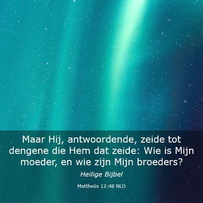 Picture 03 - Mattheüs 12:48 NLD - Maar Hij, antwoordende, zeide tot dengene die Hem - Bible Verse Picture