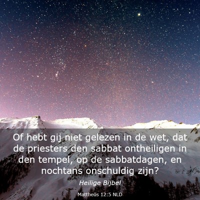 Picture 03 - Mattheüs 12:5 NLD - Of hebt gij niet gelezen in de wet, dat de - Bible Verse Picture