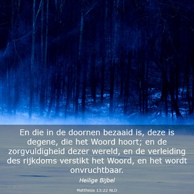 Picture 03 - Mattheüs 13:22 NLD - En die in de doornen bezaaid is, deze is degene, - Bible Verse Picture