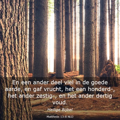 Picture 03 - Mattheüs 13:8 NLD - En een ander deel viel in de goede aarde, en gaf - Bible Verse Picture