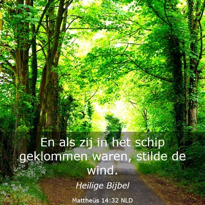 Picture 03 - Mattheüs 14:32 NLD - En als zij in het schip geklommen waren, stilde - Bible Verse Picture