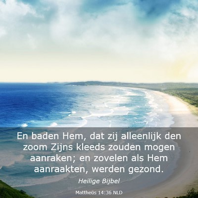 Picture 03 - Mattheüs 14:36 NLD - En baden Hem, dat zij alleenlijk den zoom Zijns - Bible Verse Picture