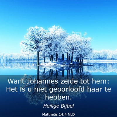 Picture 03 - Mattheüs 14:4 NLD - Want Johannes zeide tot hem: Het is u niet - Bible Verse Picture