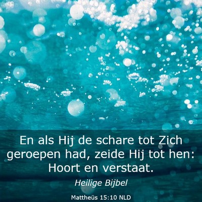 Picture 03 - Mattheüs 15:10 NLD - En als Hij de schare tot Zich geroepen had, zeide - Bible Verse Picture