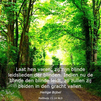 Picture 03 - Mattheüs 15:14 NLD - Laat hen varen; zij zijn blinde leidslieden der - Bible Verse Picture