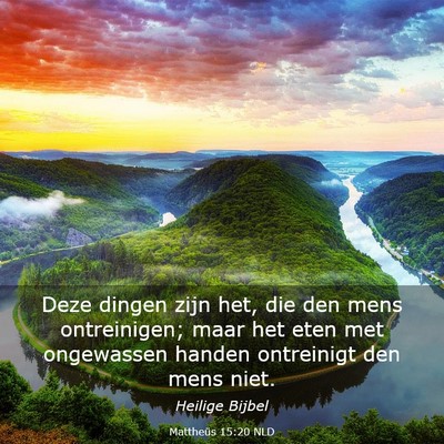 Picture 03 - Mattheüs 15:20 NLD - Deze dingen zijn het, die den mens ontreinigen; - Bible Verse Picture