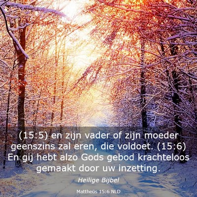 Picture 03 - Mattheüs 15:6 NLD - (15:5) en zijn vader of zijn moeder geenszins zal - Bible Verse Picture
