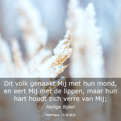 Picture 03 - Mattheüs 15:8 NLD - Dit volk genaakt Mij met hun mond, en eert Mij - Bible Verse Picture