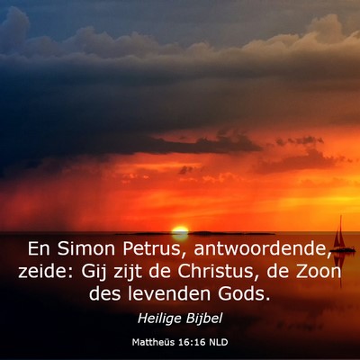 Picture 03 - Mattheüs 16:16 NLD - En Simon Petrus, antwoordende, zeide: Gij zijt de - Bible Verse Picture