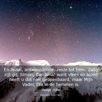 Picture 03 - Mattheüs 16:17 NLD - En Jezus, antwoordende, zeide tot hem: Zalig zijt - Bible Verse Picture