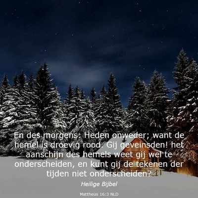 Picture 03 - Mattheüs 16:3 NLD - En des morgens: Heden onweder; want de hemel is - Bible Verse Picture
