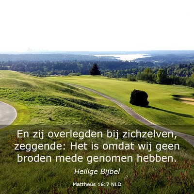 Picture 03 - Mattheüs 16:7 NLD - En zij overlegden bij zichzelven, zeggende: Het - Bible Verse Picture