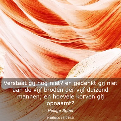 Picture 03 - Mattheüs 16:9 NLD - Verstaat gij nog niet? en gedenkt gij niet aan de - Bible Verse Picture