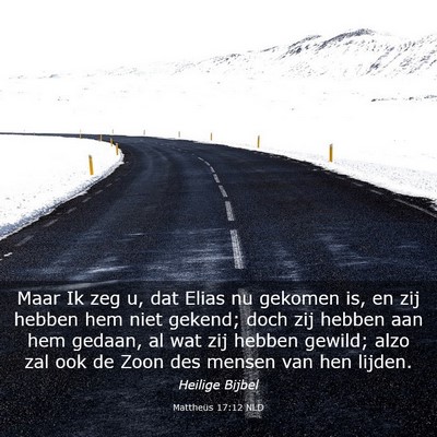 Picture 03 - Mattheüs 17:12 NLD - Maar Ik zeg u, dat Elias nu gekomen is, en zij - Bible Verse Picture