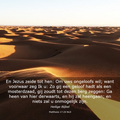 Picture 03 - Mattheüs 17:20 NLD - En Jezus zeide tot hen: Om uws ongeloofs wil; - Bible Verse Picture