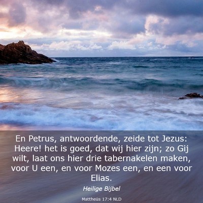 Picture 03 - Mattheüs 17:4 NLD - En Petrus, antwoordende, zeide tot Jezus: Heere! - Bible Verse Picture