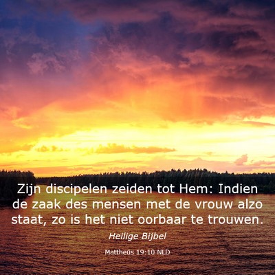 Picture 03 - Mattheüs 19:10 NLD - Zijn discipelen zeiden tot Hem: Indien de zaak - Bible Verse Picture