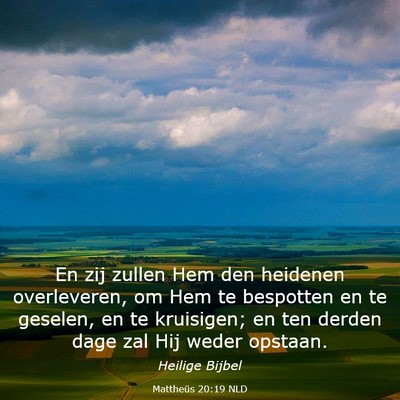 Picture 03 - Mattheüs 20:19 NLD - En zij zullen Hem den heidenen overleveren, om - Bible Verse Picture