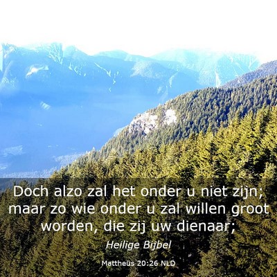 Picture 03 - Mattheüs 20:26 NLD - Doch alzo zal het onder u niet zijn; maar zo wie - Bible Verse Picture