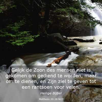 Picture 03 - Mattheüs 20:28 NLD - Gelijk de Zoon des mensen niet is gekomen om - Bible Verse Picture