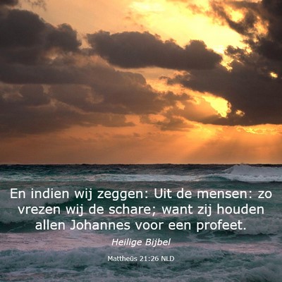Picture 03 - Mattheüs 21:26 NLD - En indien wij zeggen: Uit de mensen: zo vrezen - Bible Verse Picture