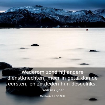 Picture 03 - Mattheüs 21:36 NLD - Wederom zond hij andere dienstknechten, meer in - Bible Verse Picture