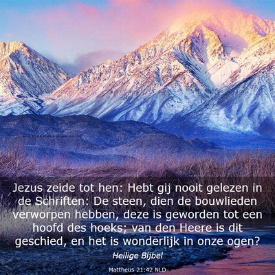 Picture 03 - Mattheüs 21:42 NLD - Jezus zeide tot hen: Hebt gij nooit gelezen in de - Bible Verse Picture