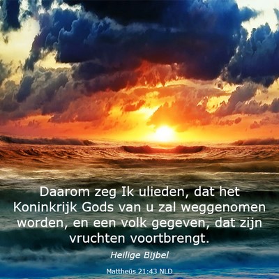 Picture 03 - Mattheüs 21:43 NLD - Daarom zeg Ik ulieden, dat het Koninkrijk Gods - Bible Verse Picture