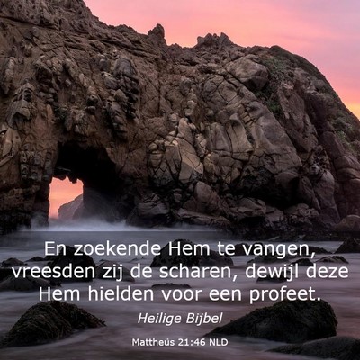 Picture 03 - Mattheüs 21:46 NLD - En zoekende Hem te vangen, vreesden zij de - Bible Verse Picture