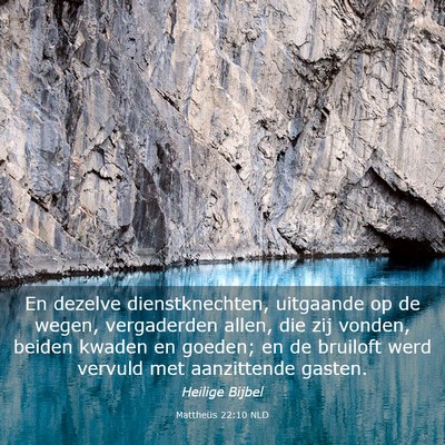 Picture 03 - Mattheüs 22:10 NLD - En dezelve dienstknechten, uitgaande op de wegen, - Bible Verse Picture