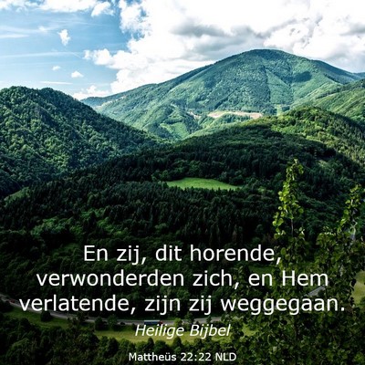 Picture 03 - Mattheüs 22:22 NLD - En zij, dit horende, verwonderden zich, en Hem - Bible Verse Picture