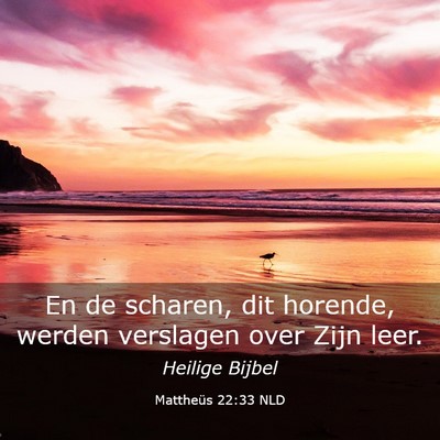 Picture 03 - Mattheüs 22:33 NLD - En de scharen, dit horende, werden verslagen over - Bible Verse Picture