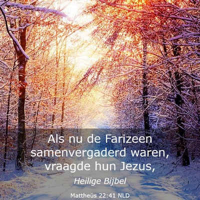 Picture 03 - Mattheüs 22:41 NLD - Als nu de Farizeen samenvergaderd waren, vraagde - Bible Verse Picture