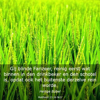 Picture 03 - Mattheüs 23:26 NLD - Gij blinde Farizeer, reinig eerst wat binnen in - Bible Verse Picture